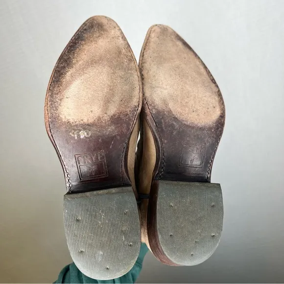 Frye | Billie Short Ivory Color 6.5 Tan Leather Western Boots