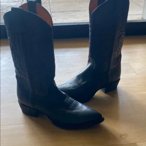 Frye Black Western Cowboy Boots Classic Leather