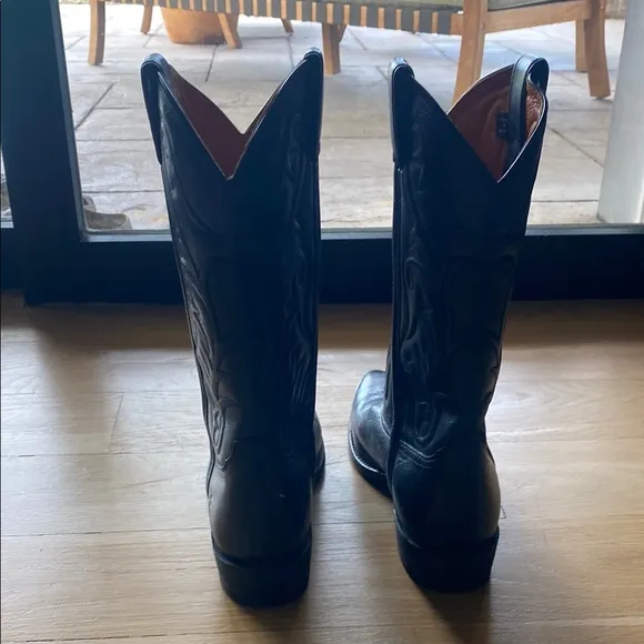 Frye Black Western Cowboy Boots Classic Leather