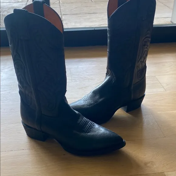 Frye Black Western Cowboy Boots Classic Leather