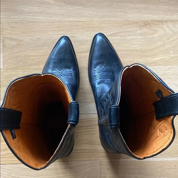 Frye Black Western Cowboy Boots Classic Leather