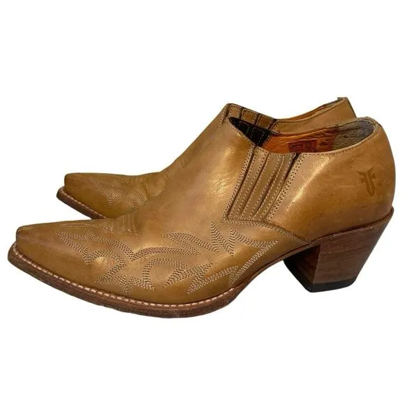 Frye Boots Darwin Genuine Leather Slip On Block Heel Ankle Brown Men’s Size 8