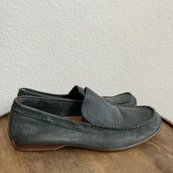 Frye Boots Ash Gray Lewis Venetian Slip-On Loafer Driving Shoes Men's Size 8