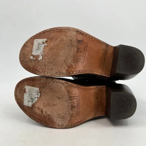 Frye Brown Carmen Harness Heeled Boots | Size 6.5 US