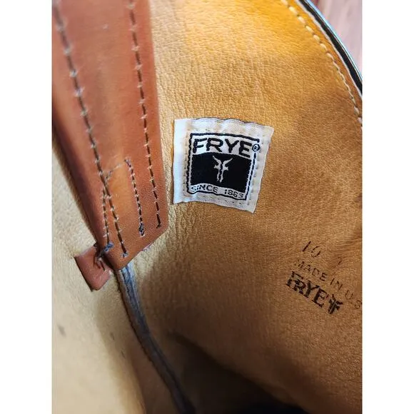 Frye brown leather boots mens Sz 10D western cowboy pull on
