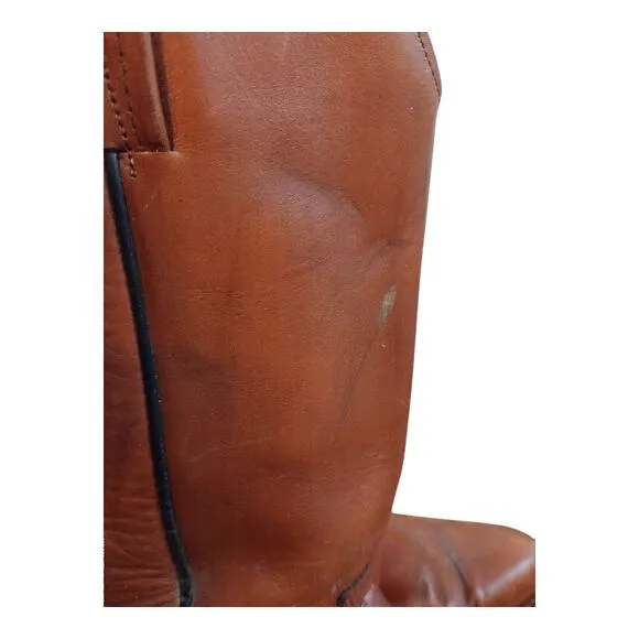 Frye brown leather boots mens Sz 10D western cowboy pull on