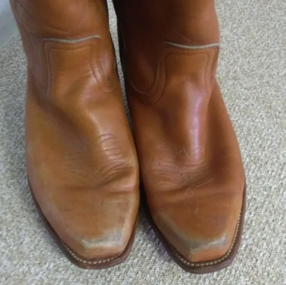 Frye Brown Leather Cowboy Boots