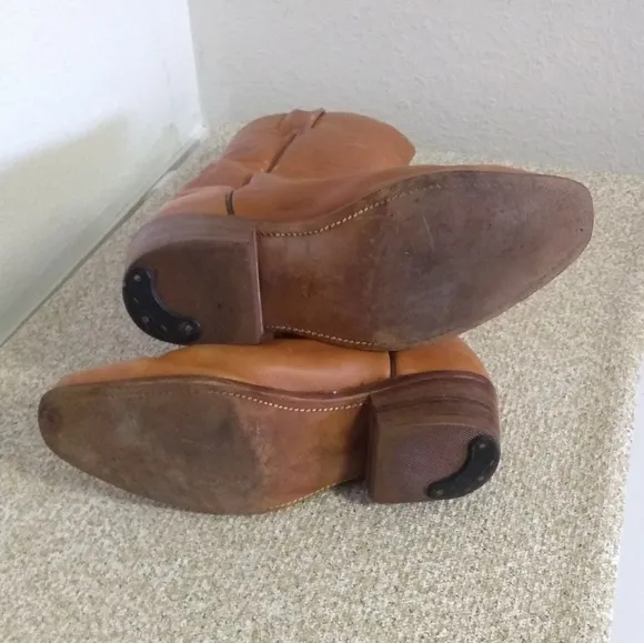 Frye Brown Leather Cowboy Boots