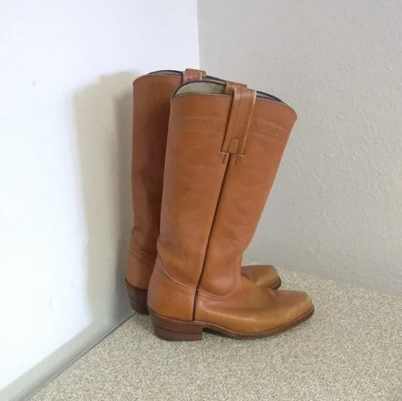 Frye Brown Leather Cowboy Boots