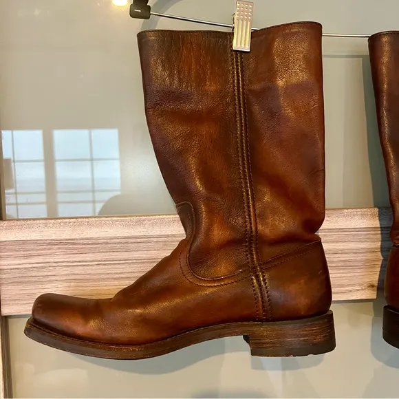 Frye Brown Leather Heath Boots