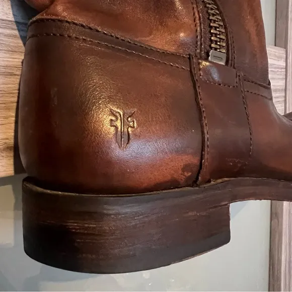 Frye Brown Leather Heath Boots