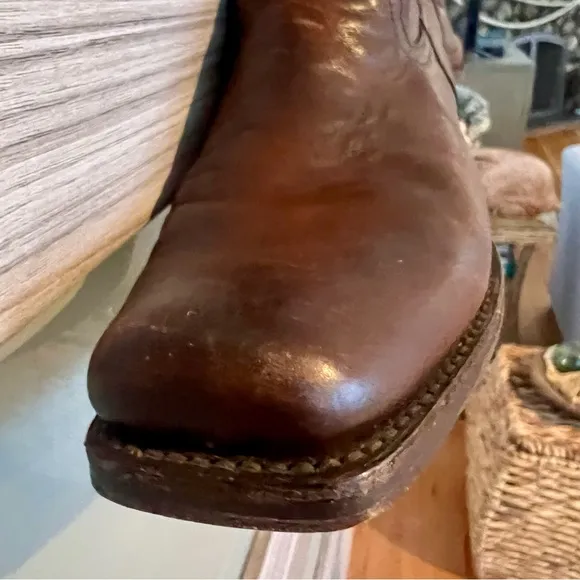 Frye Brown Leather Heath Boots