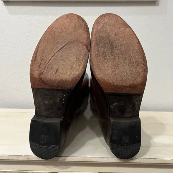 Frye Brown Leather Melissa Button Boots