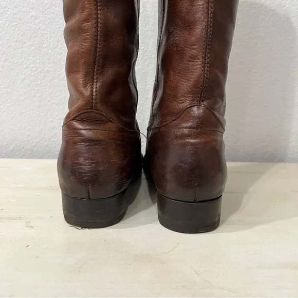 Frye Brown Leather Melissa Button Boots