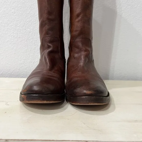 Frye Brown Leather Melissa Button Boots