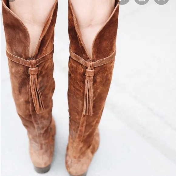 Frye Brown Suede Over the Knee Boots