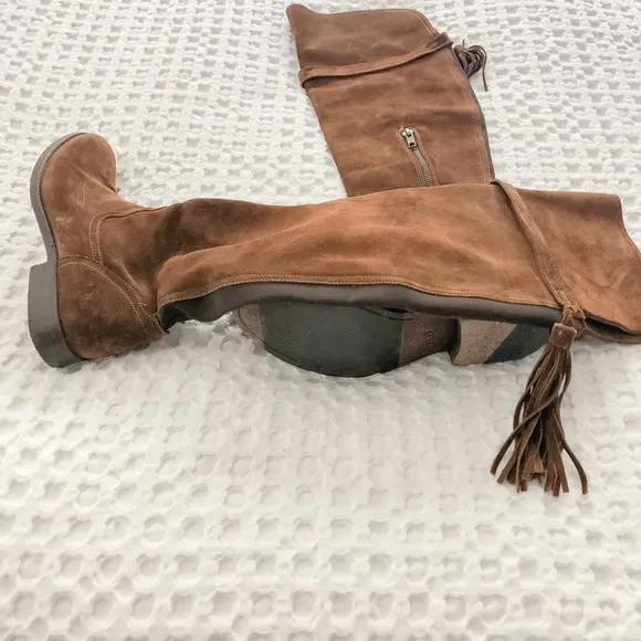 Frye Brown Suede Over the Knee Boots
