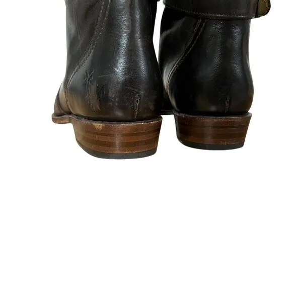 Frye Dorado Riding Dark Brown Leather Equestrian Riding Boots Size 8.5