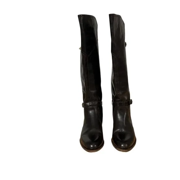 Frye Dorado Riding Dark Brown Leather Equestrian Riding Boots Size 8.5