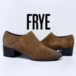 Frye Eleanor Chestnut Oiled Suede Leather Western Shootie Ankle Boots Women 8.5