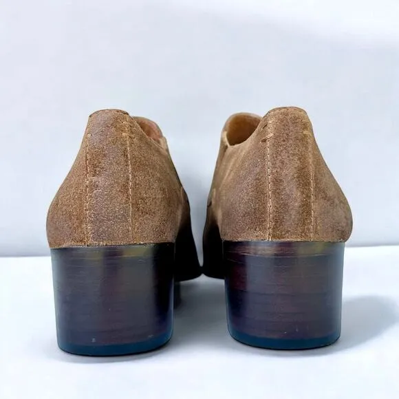 Frye Eleanor Chestnut Oiled Suede Leather Western Shootie Ankle Boots Women 8.5