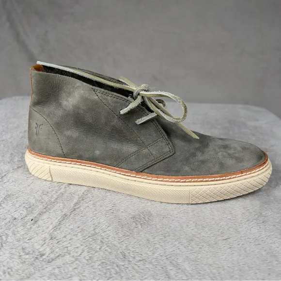 Frye Essex Chukka Leather Boots Men's Size 8.5 Gray Sneaker Lace‎ Up