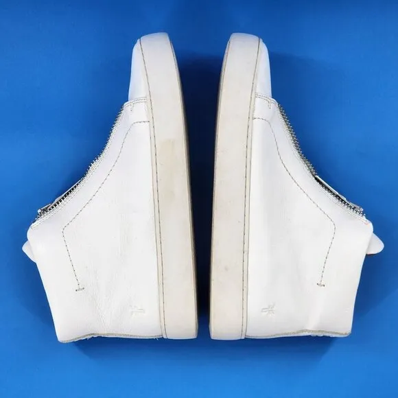 FRYE Lena High Top Fashion Sneakers White Leather