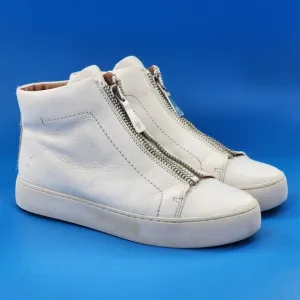 FRYE Lena High Top Fashion Sneakers White Leather