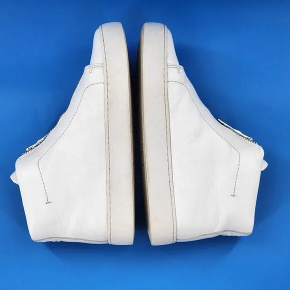 FRYE Lena High Top Fashion Sneakers White Leather