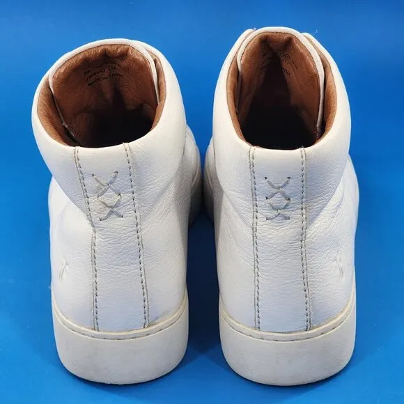 FRYE Lena High Top Fashion Sneakers White Leather