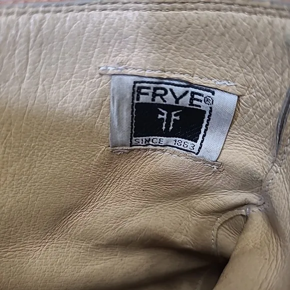 Frye Lindsay Plate Short Pull On Strap Boots Womens  6.5 Brown Leather Western