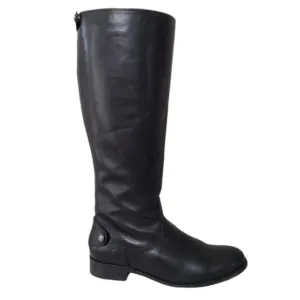 FRYE Melissa Button / Zip Back Leather Boots in Classic Black Size 6.5