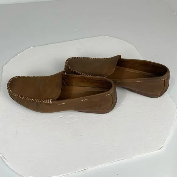 Frye Men's Brown Leather Venetian Loafers, Size 12 D 3480257 TAN Made in Mexico