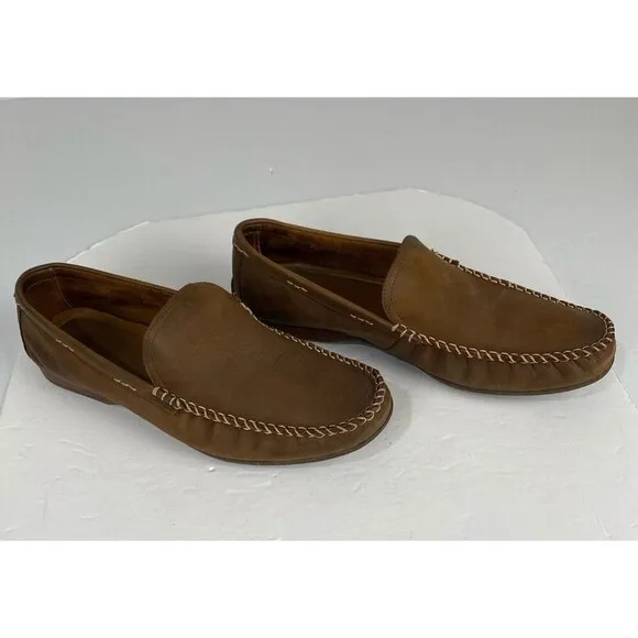 Frye Men's Brown Leather Venetian Loafers, Size 12 D 3480257 TAN Made in Mexico