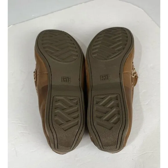 Frye Men's Brown Leather Venetian Loafers, Size 12 D 3480257 TAN Made in Mexico