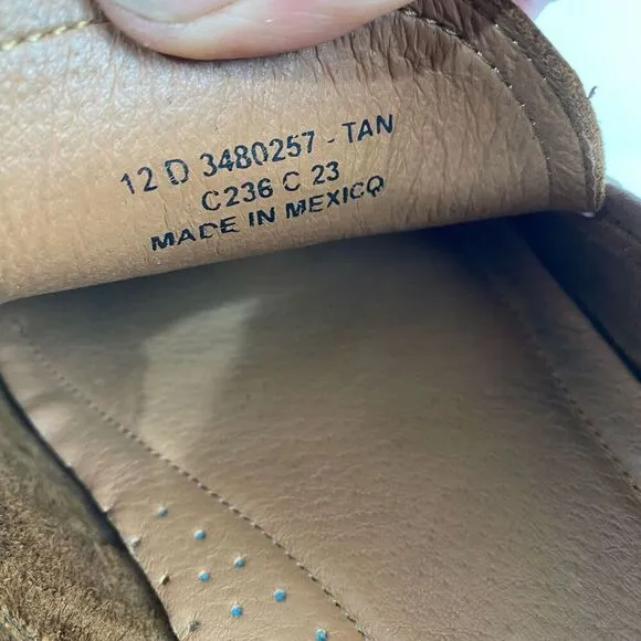 Frye Men's Brown Leather Venetian Loafers, Size 12 D 3480257 TAN Made in Mexico