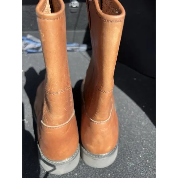 FRYE Mens Industrial Steel Toe Boots Brown Leather Wellington New S 10.5 campus