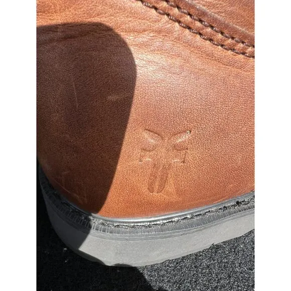 FRYE Mens Industrial Steel Toe Boots Brown Leather Wellington New S 10.5 campus