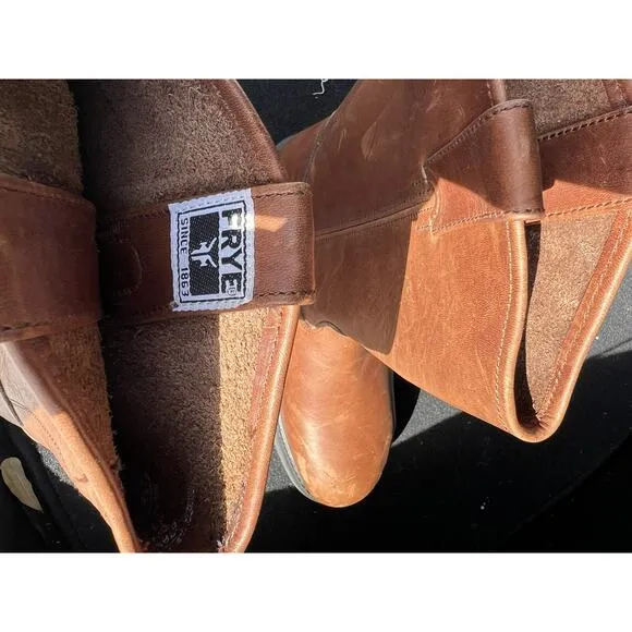 FRYE Mens Industrial Steel Toe Boots Brown Leather Wellington New S 10.5 campus