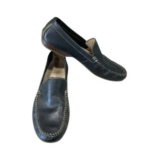 Frye Mens Lewis Venetian Loafers Moc Toe Black Leather Slip On Shoes Size 10.5D