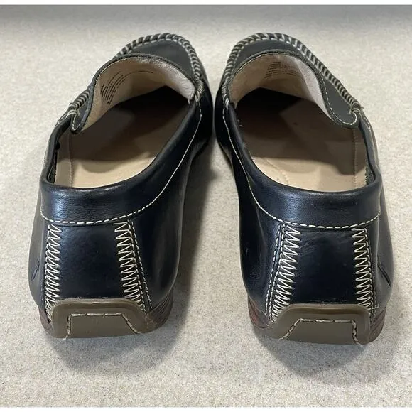 Frye Mens Lewis Venetian Loafers Moc Toe Black Leather Slip On Shoes Size 10.5D