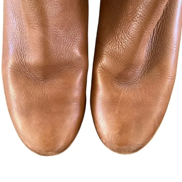 Frye Naomi Pickstitch Mid Boots Leather Whiskey Size 8.5 Women’s