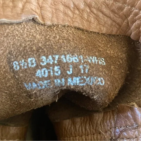 Frye Naomi Pickstitch Mid Boots Leather Whiskey Size 8.5 Women’s