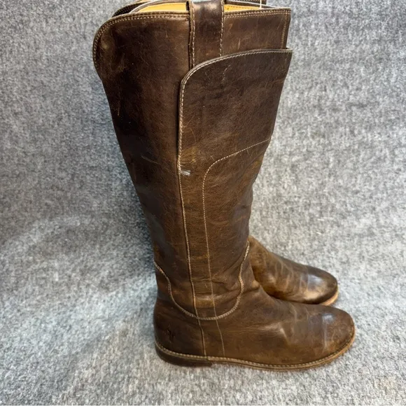 Frye Paige Tall Riding Boots 7.5 Leather Brown Equestrian
