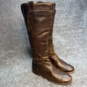 Frye Paige Tall Riding Boots 7.5 Leather Brown Equestrian