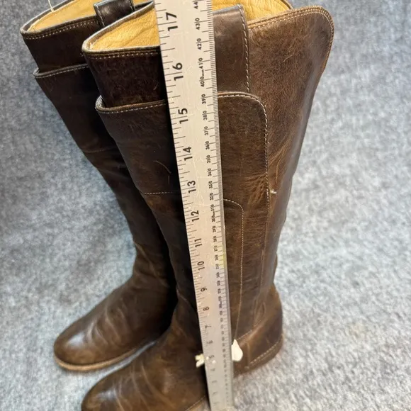 Frye Paige Tall Riding Boots 7.5 Leather Brown Equestrian