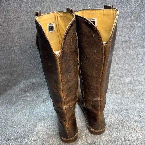 Frye Paige Tall Riding Boots 7.5 Leather Brown Equestrian