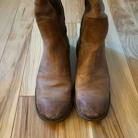 Frye Paige Tall Riding Tan Leather Boots
