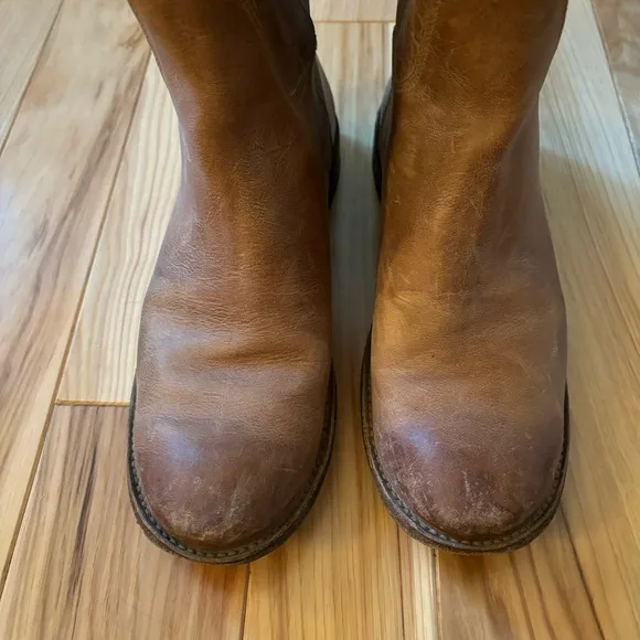 Frye Paige Tall Riding Tan Leather Boots