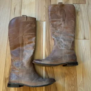 Frye Paige Tall Riding Tan Leather Boots